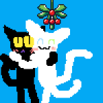 black and white cat fan art picture