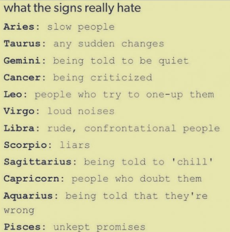 Pixilart Zodiac Signs Hate Uploaded By Schuylersister