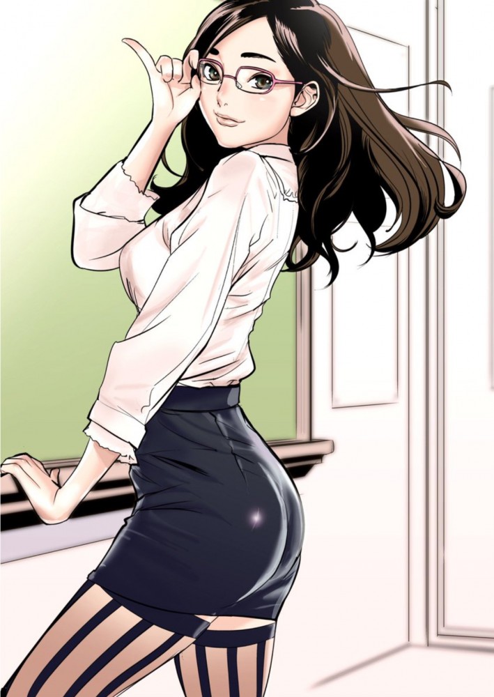 Secretary anime messy cute