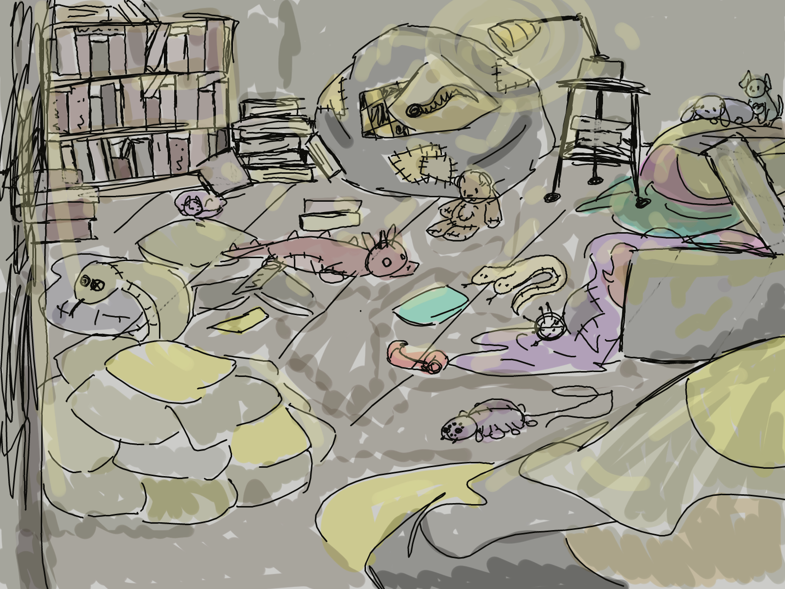 his room